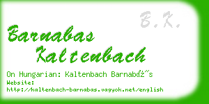 barnabas kaltenbach business card